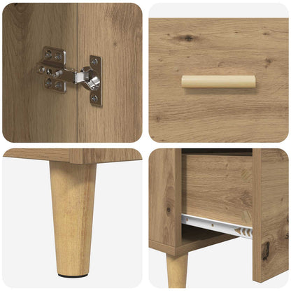 Sideboard med låda Artisan Ek 34 x 69.5 x 90 cm Konstruerat trä