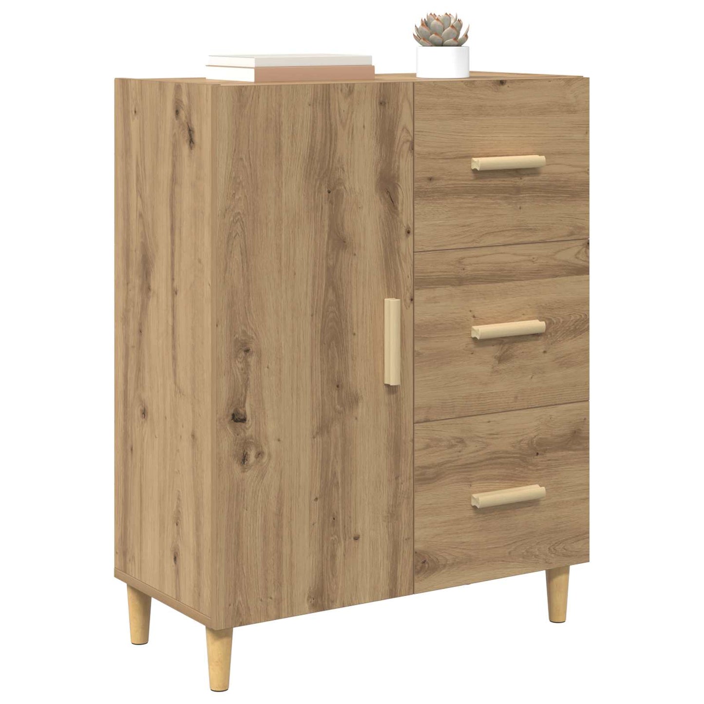 Sideboard med låda Artisan Ek 34 x 69.5 x 90 cm Konstruerat trä