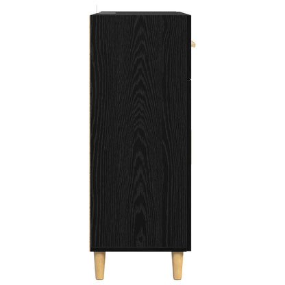 Sideboard med låda Svart ek 34 x 69.5 x 89 cm Konstruerat trä