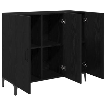 Sideboard Svart ek 34 x 90 x 80 cm Konstruerat trä