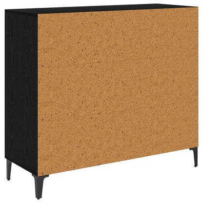 Sideboard Svart ek 34 x 90 x 80 cm Konstruerat trä