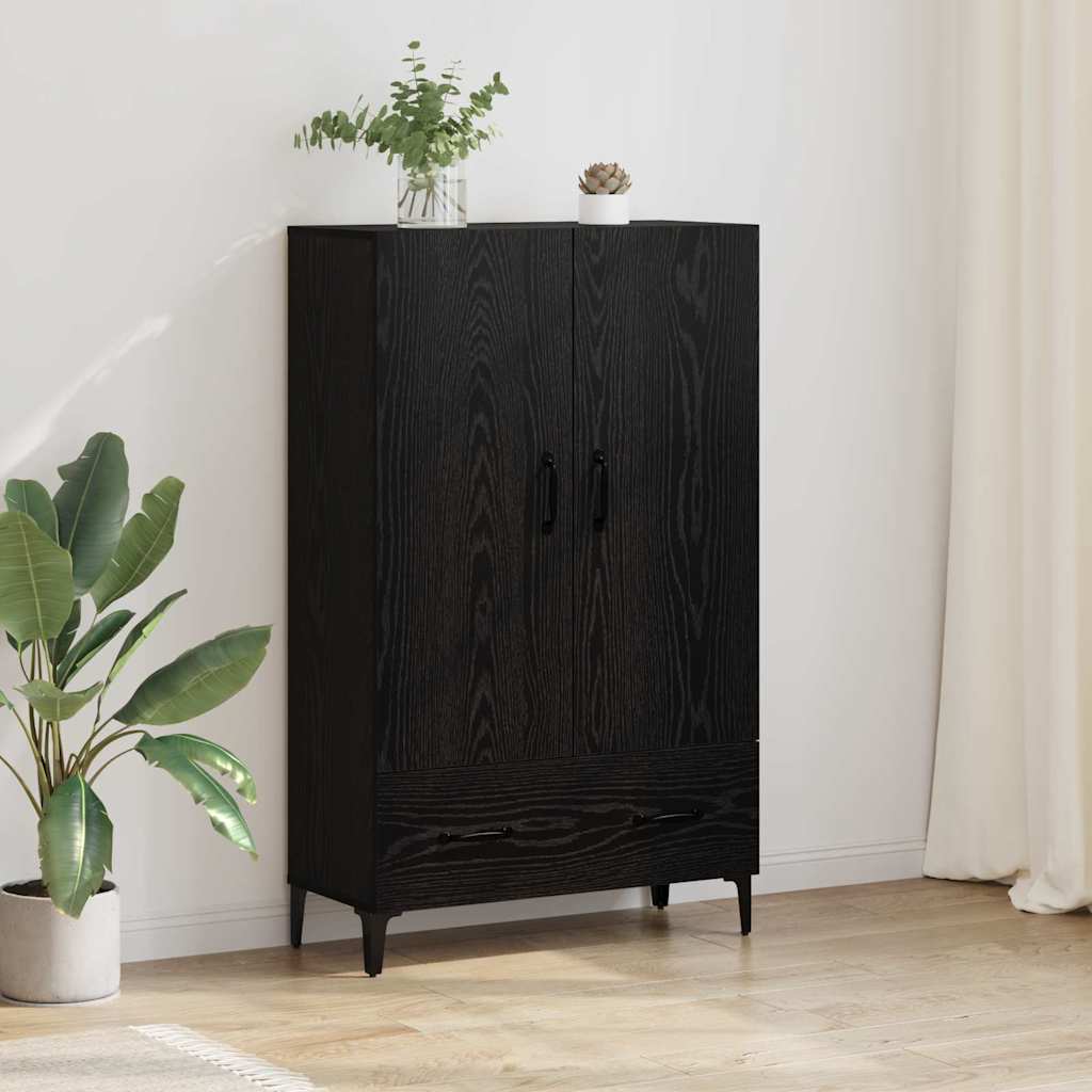 Skåp Svart Ek 70 x 31 x 115 cm och järn