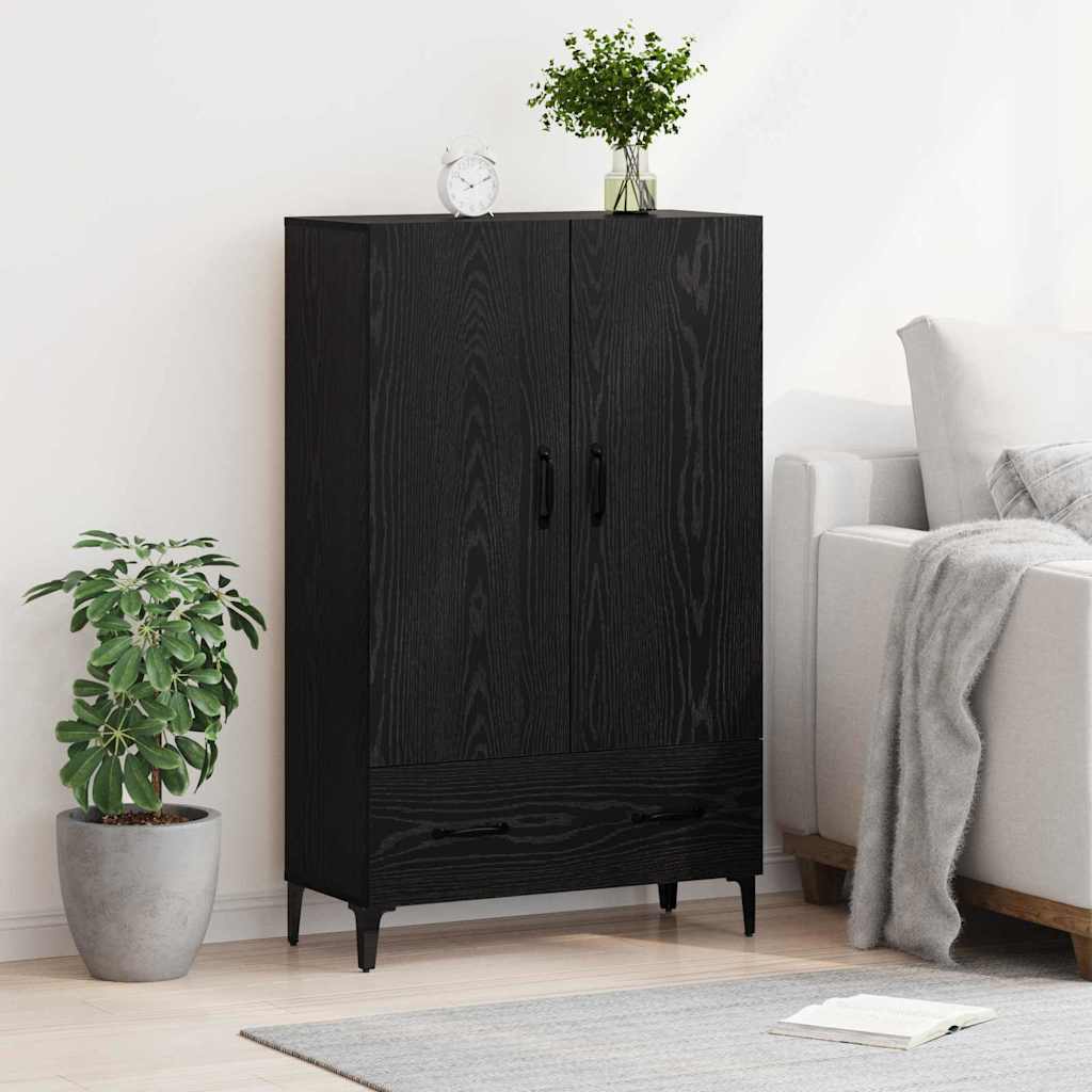 Skåp Svart Ek 70 x 31 x 115 cm och järn