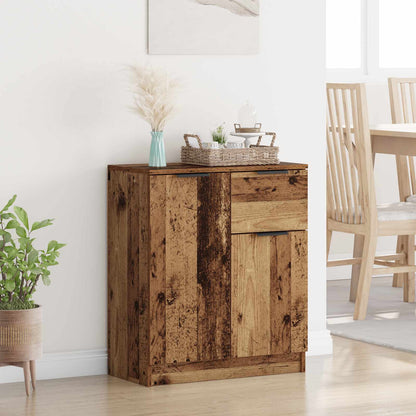 Sideboard med låda Gammalt trä 60 x 30 x 70 cm Konstruerat trä