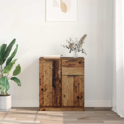 Sideboard med låda Gammalt trä 60 x 30 x 70 cm Konstruerat trä