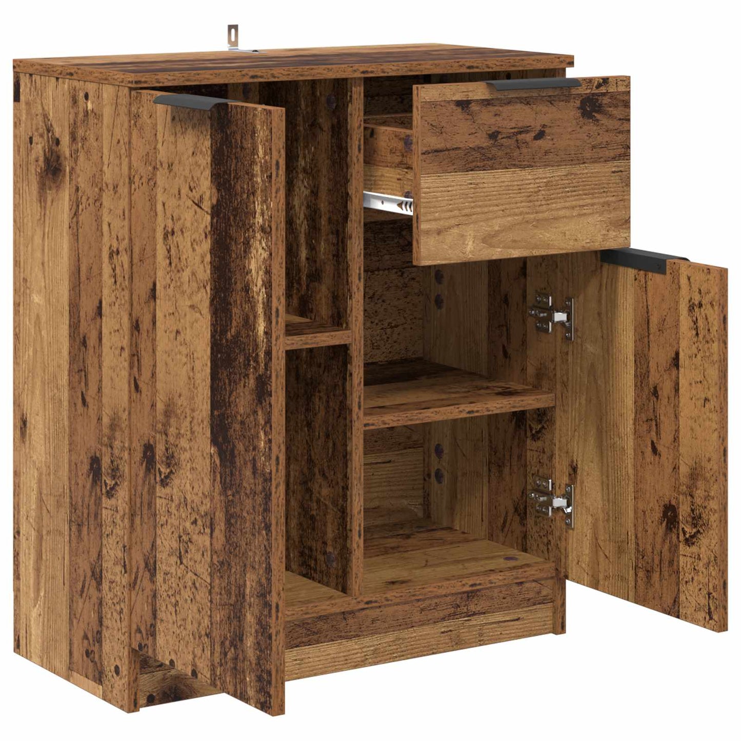Sideboard med låda Gammalt trä 60 x 30 x 70 cm Konstruerat trä