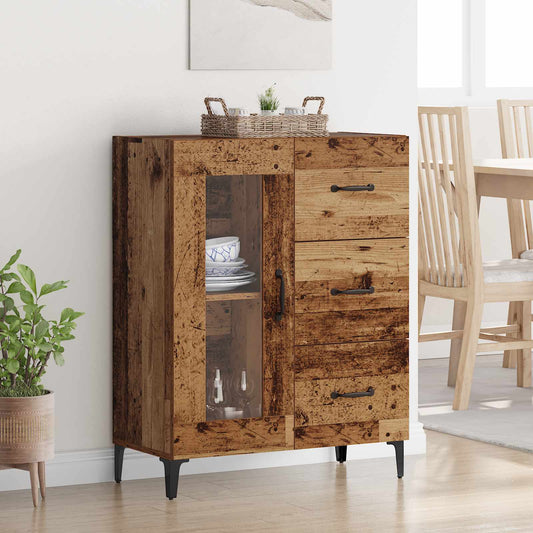 Sideboard med låda Gammalt trä 69,5 x 34 x 90 cm