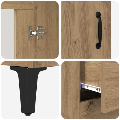 Sideboard Artisan Ek 69,5 x 34 x 90 cm Konstruerat trä och järn