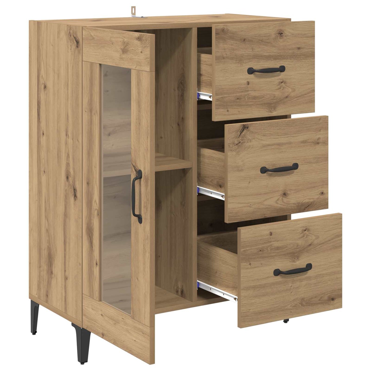 Sideboard Artisan Ek 69,5 x 34 x 90 cm Konstruerat trä och järn