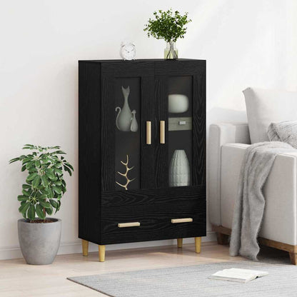 Skåp Svart Ek med låda 70 x 31 x 115 cm