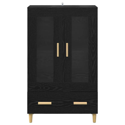 Skåp Svart Ek med låda 70 x 31 x 115 cm