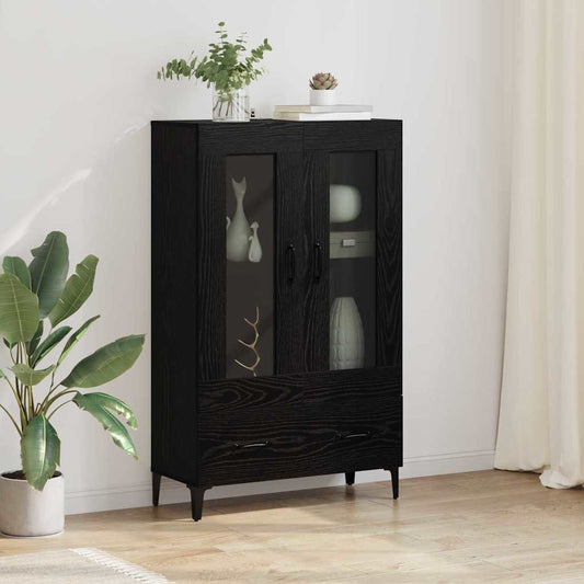 Skåp Svart Ek 70 x 31 x 115 cm och järn