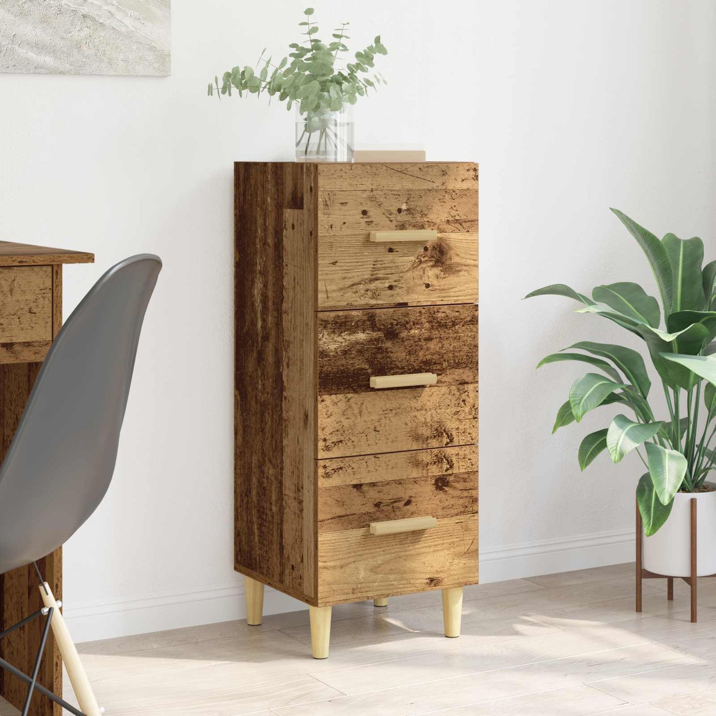 Sideboard Gammalt trä 34.5 x 34 x 90 cm Konstruerat trä