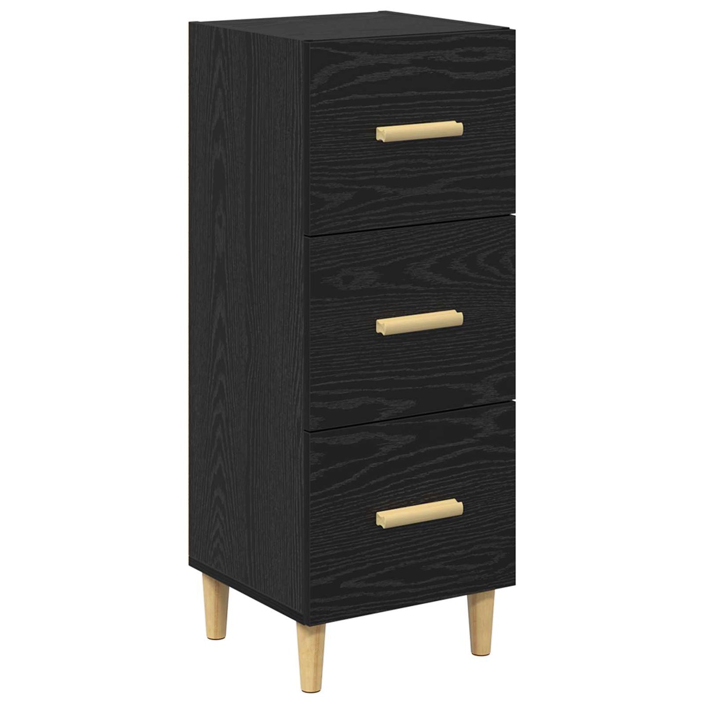 Sideboard med låda Svart ek 34.5 x 34 x 90 cm Konstruerat trä
