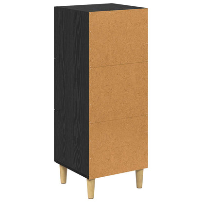 Sideboard med låda Svart ek 34.5 x 34 x 90 cm Konstruerat trä