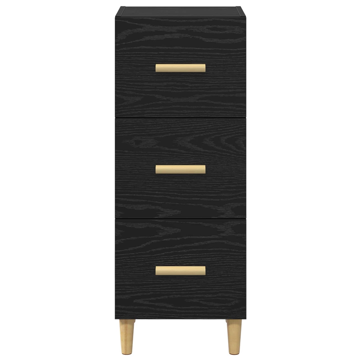 Sideboard med låda Svart ek 34.5 x 34 x 90 cm Konstruerat trä