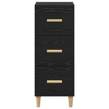 Sideboard med låda Svart ek 34.5 x 34 x 90 cm Konstruerat trä