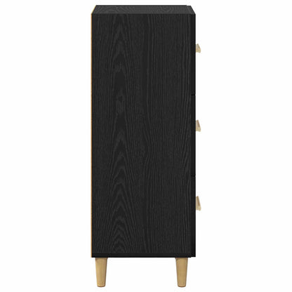 Sideboard med låda Svart ek 34.5 x 34 x 90 cm Konstruerat trä