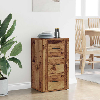Sideboard med låda Gammalt trä 40 x 33 x 70 cm Konstruerat trä