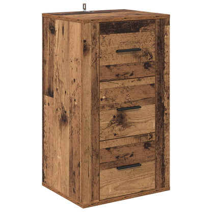 Sideboard med låda Gammalt trä 40 x 33 x 70 cm Konstruerat trä