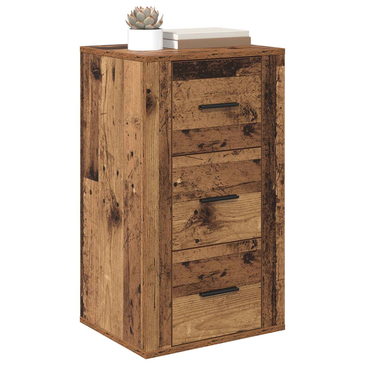 Sideboard med låda Gammalt trä 40 x 33 x 70 cm Konstruerat trä