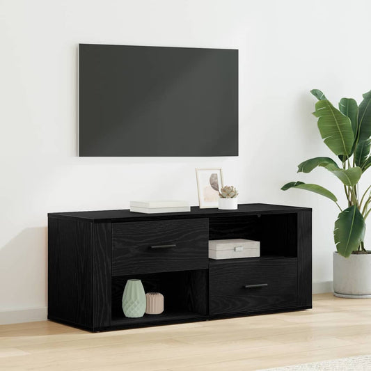 TV-Möbel Svart Ek TV-skåp med låda 100 x 35 x 40 cm