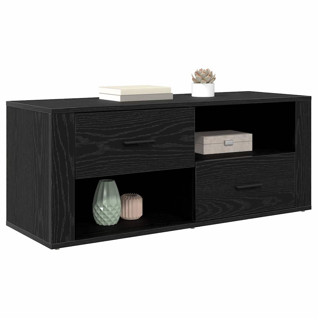 TV-Möbel Svart Ek TV-skåp med låda 100 x 35 x 40 cm