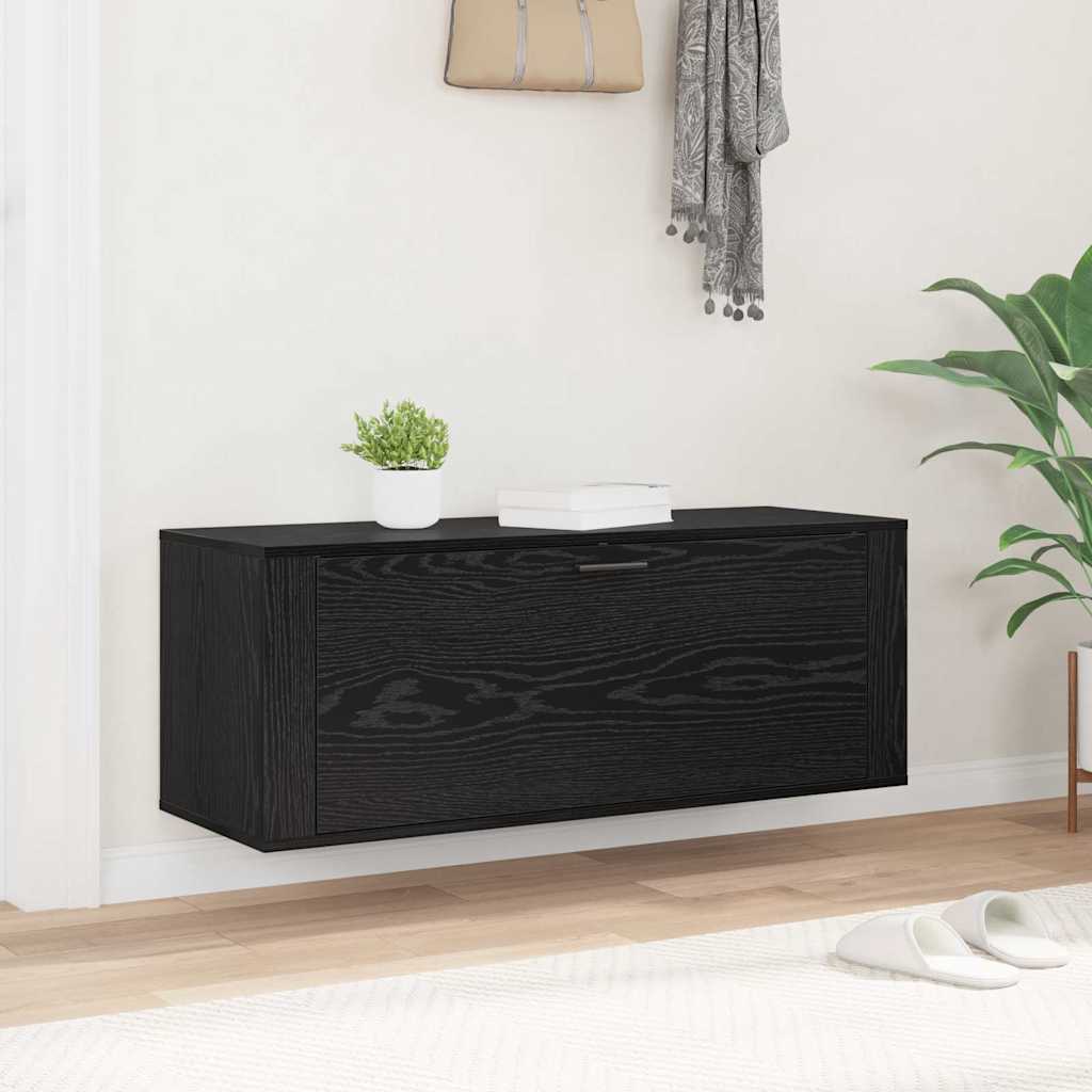 Skoställ Svart Ek Skoskåp med hylla 100 x 35 x 38 cm