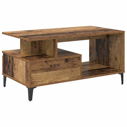 Soffbord Åldrat Trä med låda 90 x 49 x 45 cm