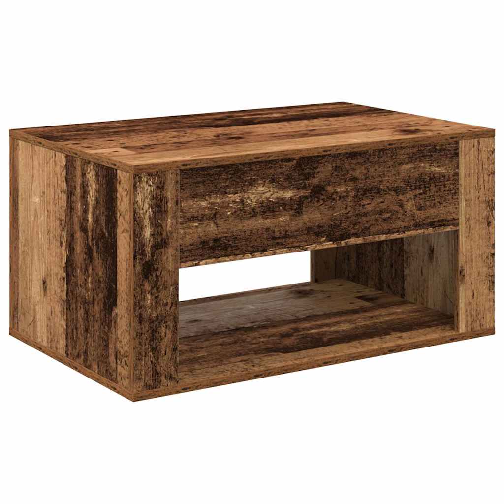 Soffbord Åldrat Trä med låda 80 x 50 x 40 cm