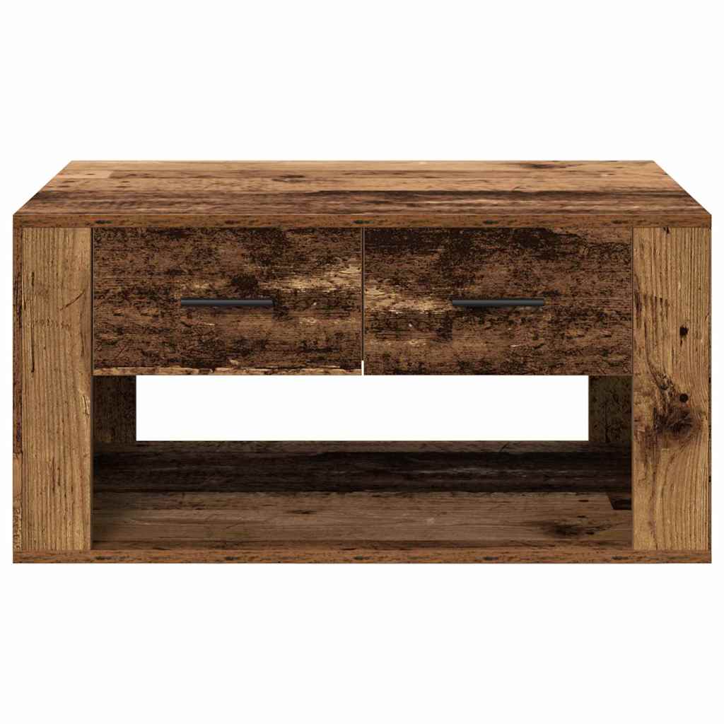 Soffbord Åldrat Trä med låda 80 x 50 x 40 cm