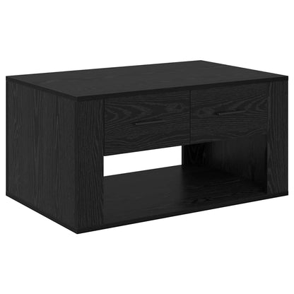 Soffbord Svart Ek med låda 80 x 50 x 40 cm