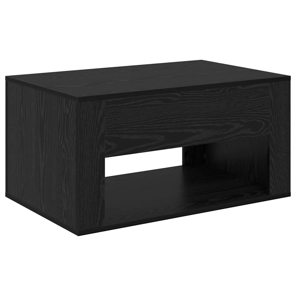 Soffbord Svart Ek med låda 80 x 50 x 40 cm