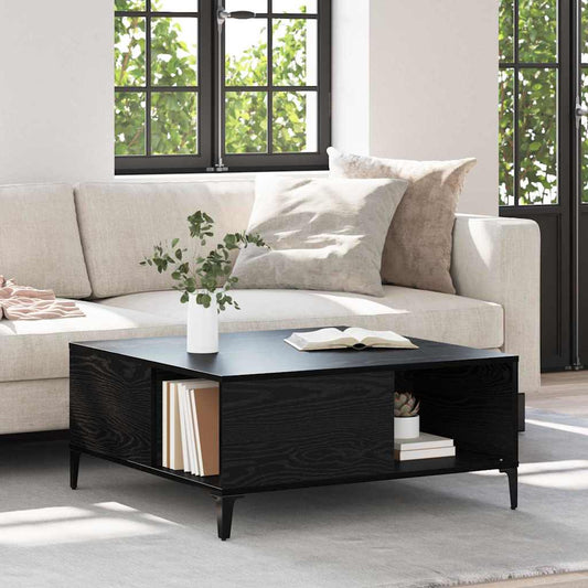 Soffbord Svart Ek 80 x 80 x 36,5 cm