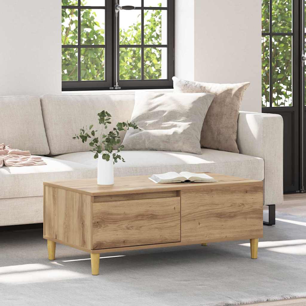 Soffbord Artisan Ek med låda 90 x 50 x 35 cm