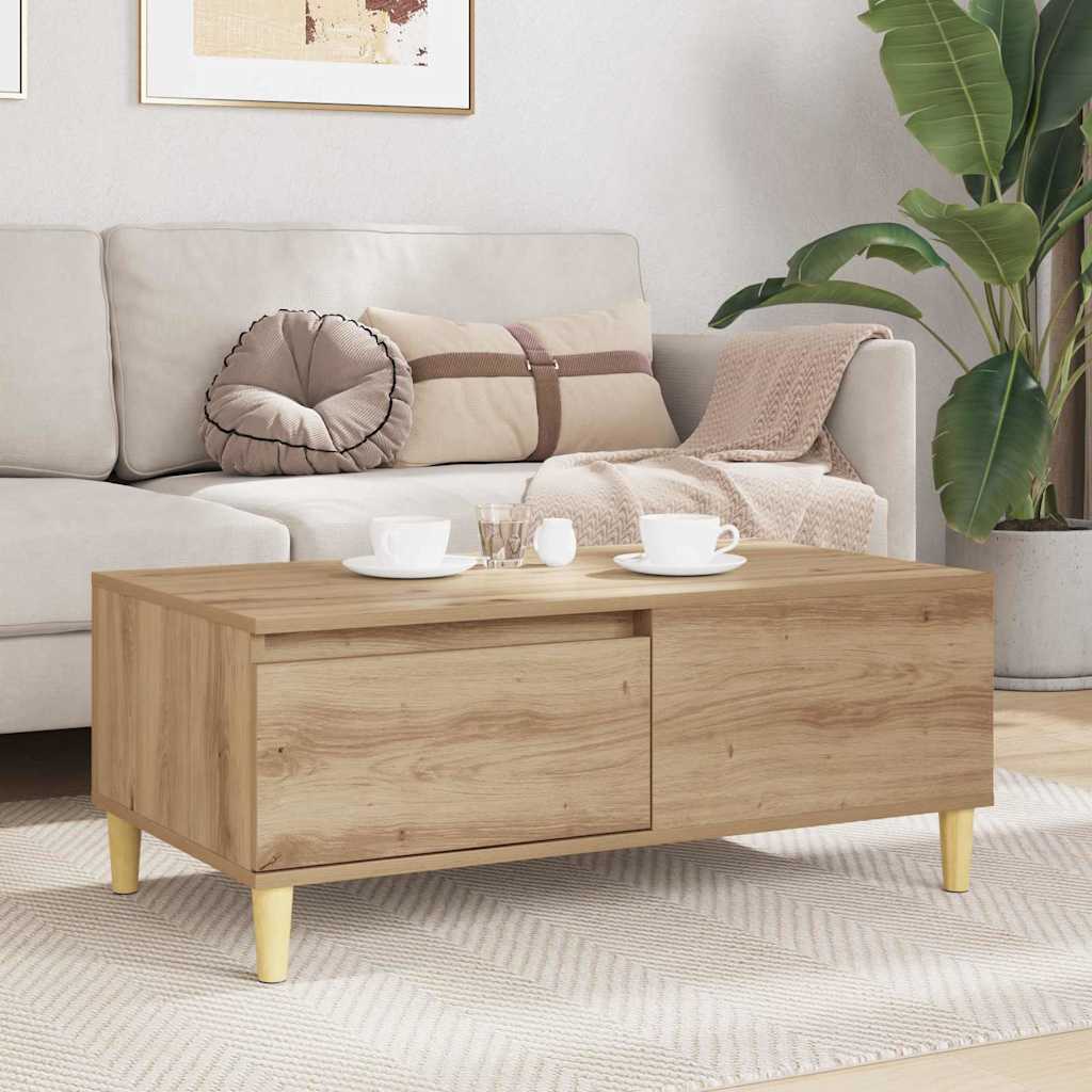 Soffbord Artisan Ek med låda 90 x 50 x 35 cm