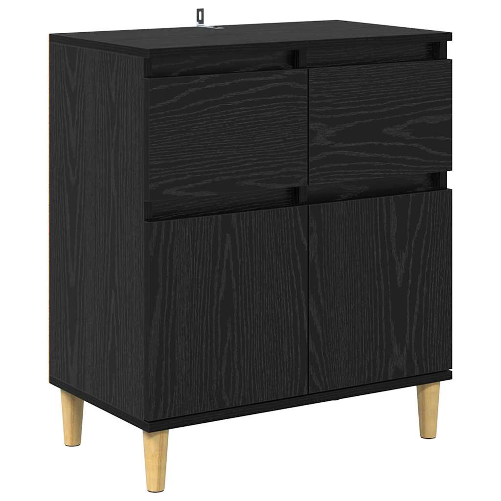 Skänk Svart Ek med låda 60 x 35 x 70 cm