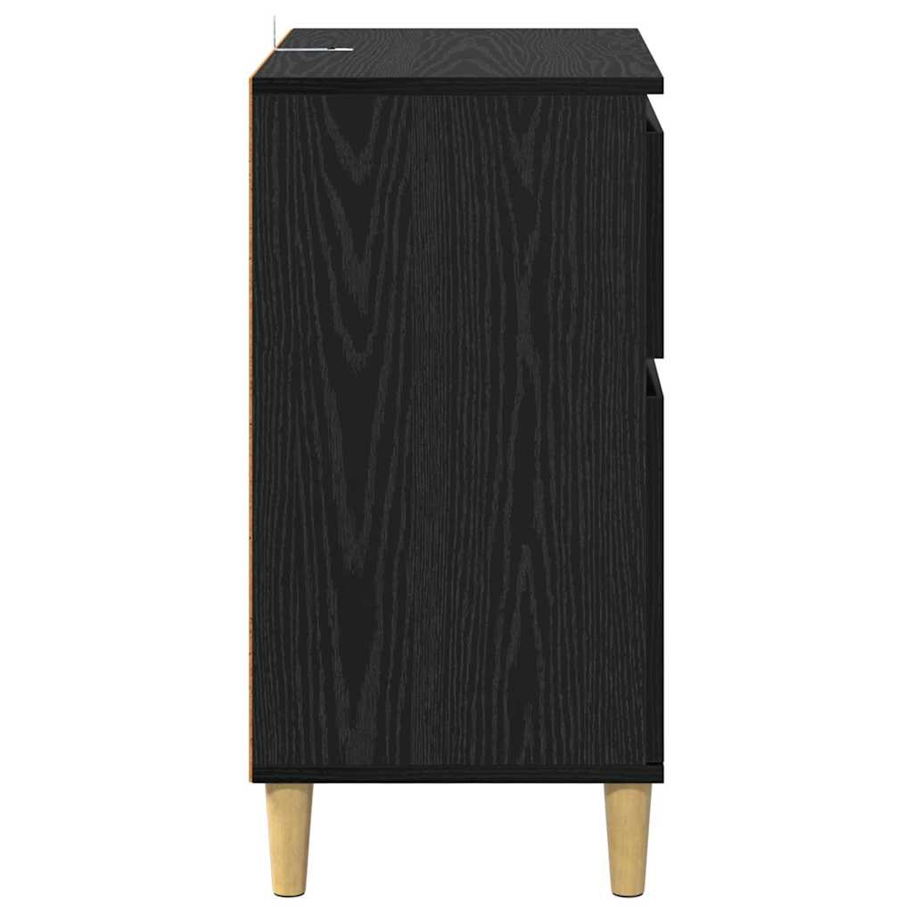 Skänk Svart Ek med låda 60 x 35 x 70 cm