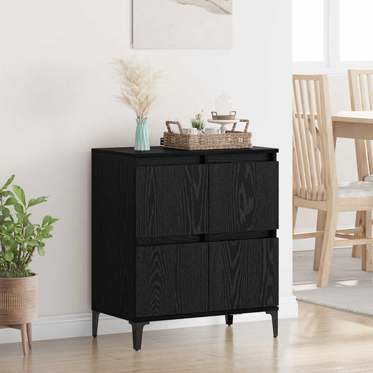 Sideboard Svart Ek 60 x 35 x 70 cm Konstruerat trä och järn