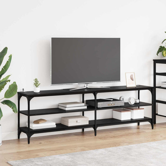 TV-skåp Svart Ek 160 x 30 x 50 cm Konstruerat trä och järn
