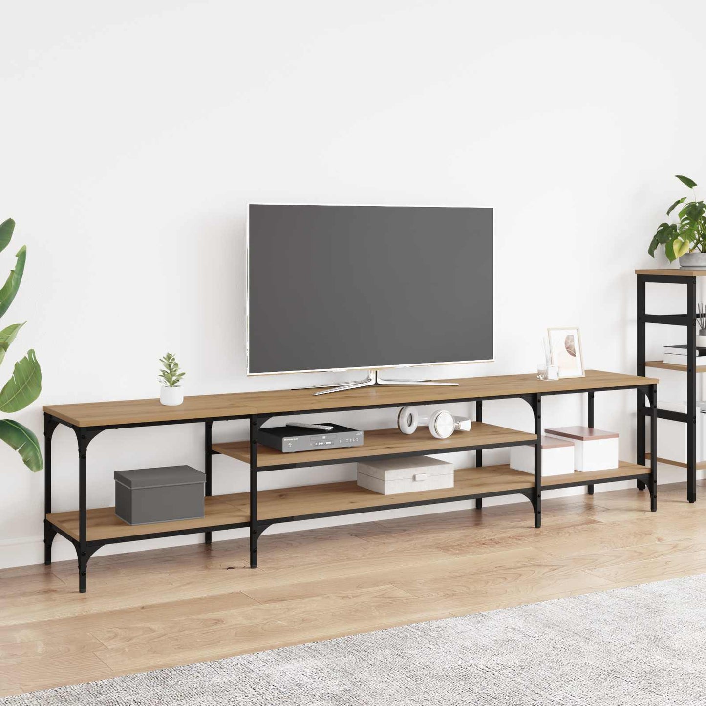 TV-skåp Artisan Ek 201 x 35 x 45 cm Konstruerat trä och järn
