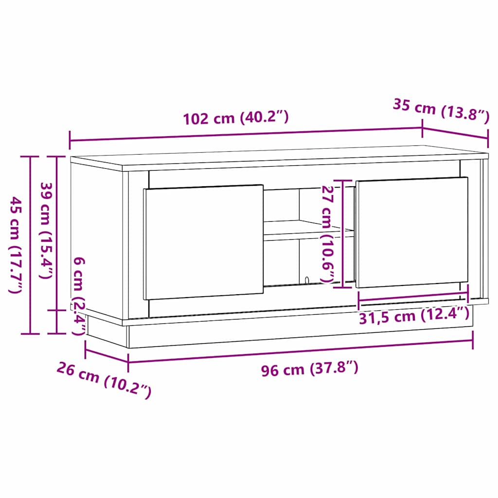 TV-Möbel Artisan Ek TV-Skåp Artisan Ek 102 x 35 x 45 cm