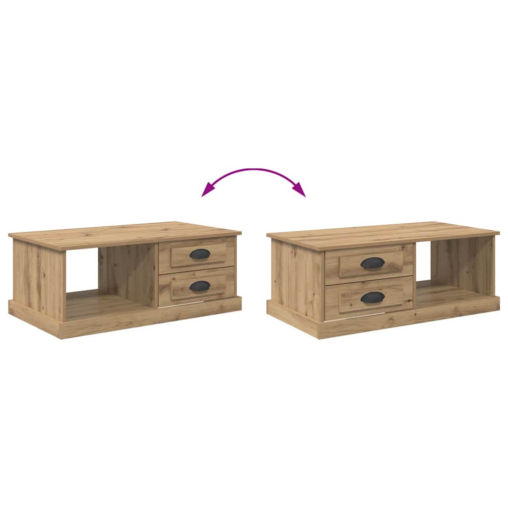 Soffbord Artisan Ek med låda 90 x 50 x 35 cm