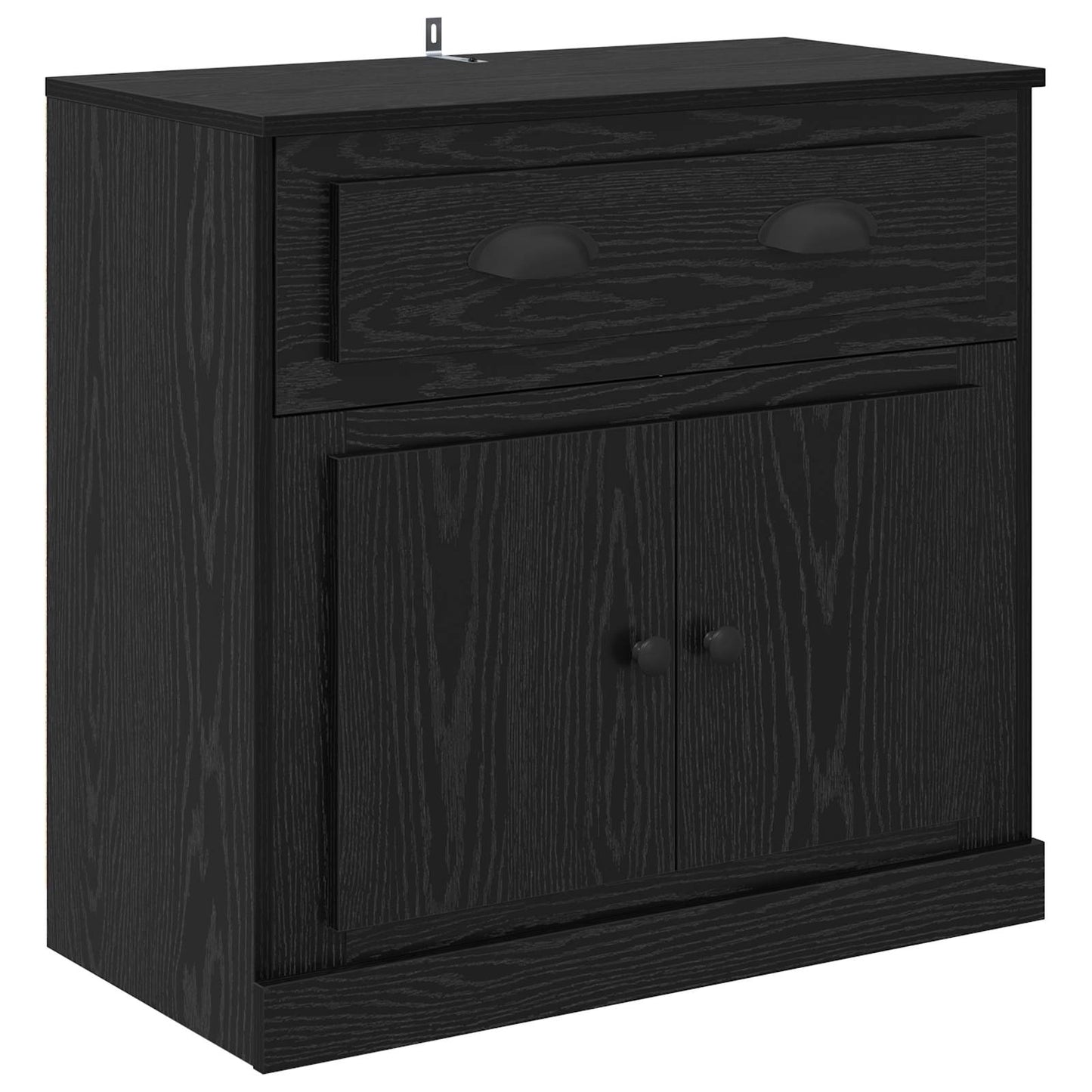 Skåp med låda Svart Ek 70 x 35,5 x 67,5 cm Konstruerat trä