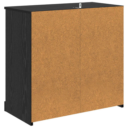 Skåp med låda Svart Ek 70 x 35,5 x 67,5 cm Konstruerat trä