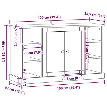 Skänk Svart Ek 100 x 35,5 x 60 cm