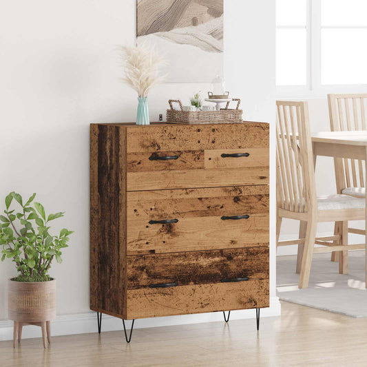 Sideboard med låda Gammalt trä 69,5 x 34 x 90 cm