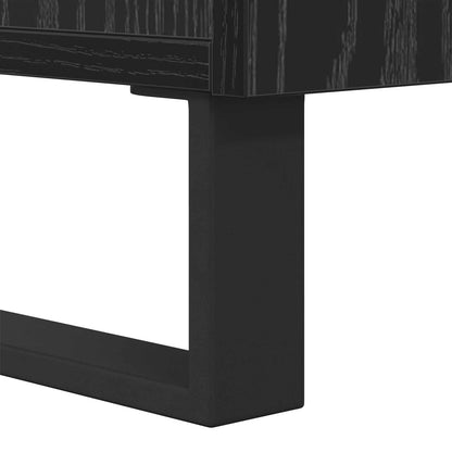 Sideboard Svart Ek 34,5 x 34 x 90 cm Konstruerat trä och järn