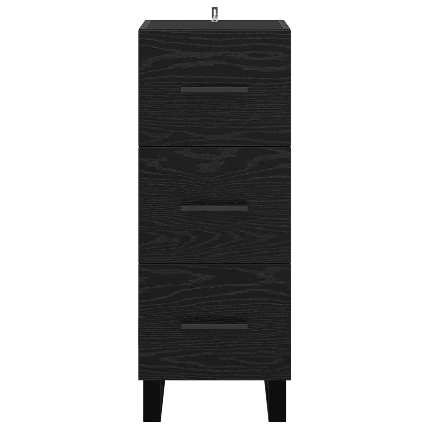 Sideboard Svart Ek 34,5 x 34 x 90 cm Konstruerat trä och järn