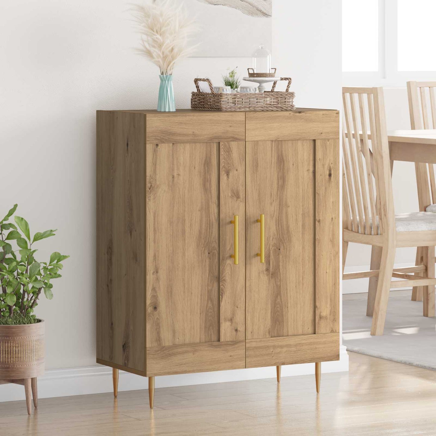 Sideboard Artisan Ek 69,5 x 34 x 90 cm Konstruerat trä och järn